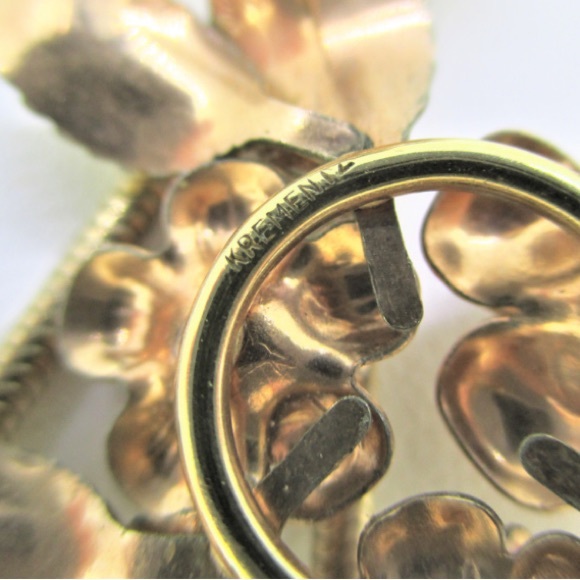 KREMENTZ Vintage Rose Pendant Snake Chain Necklace - Picture 5 of 5